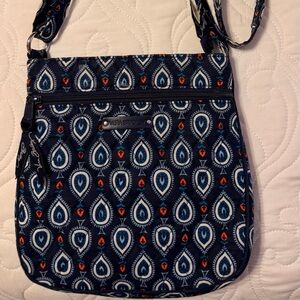 Two Vera Bradley Navy and Teal and Brown Crossbody Bags